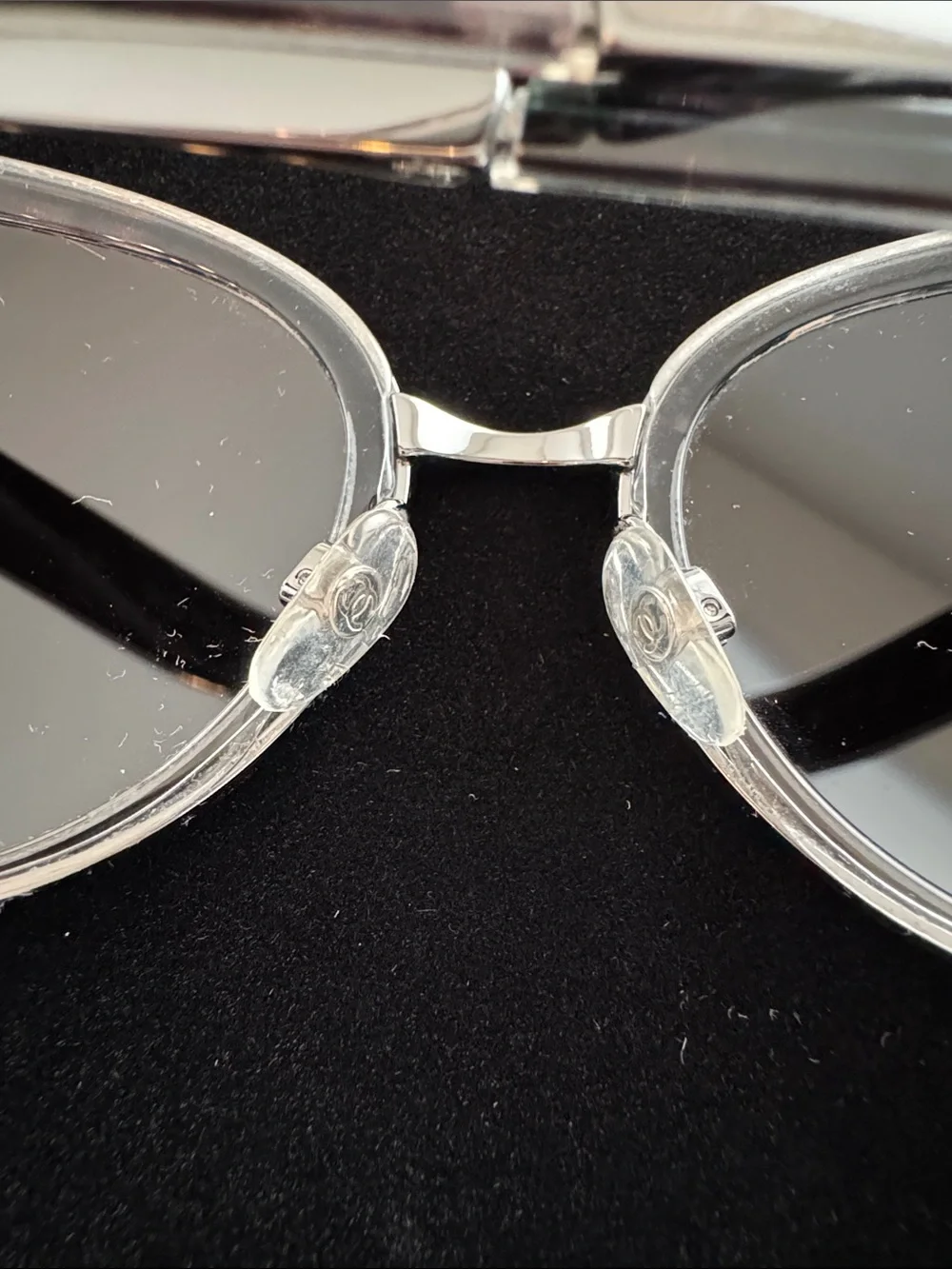 CHANEL Authentic 4208 Silver/Gray Polarized Cat-Eye Sunglasses